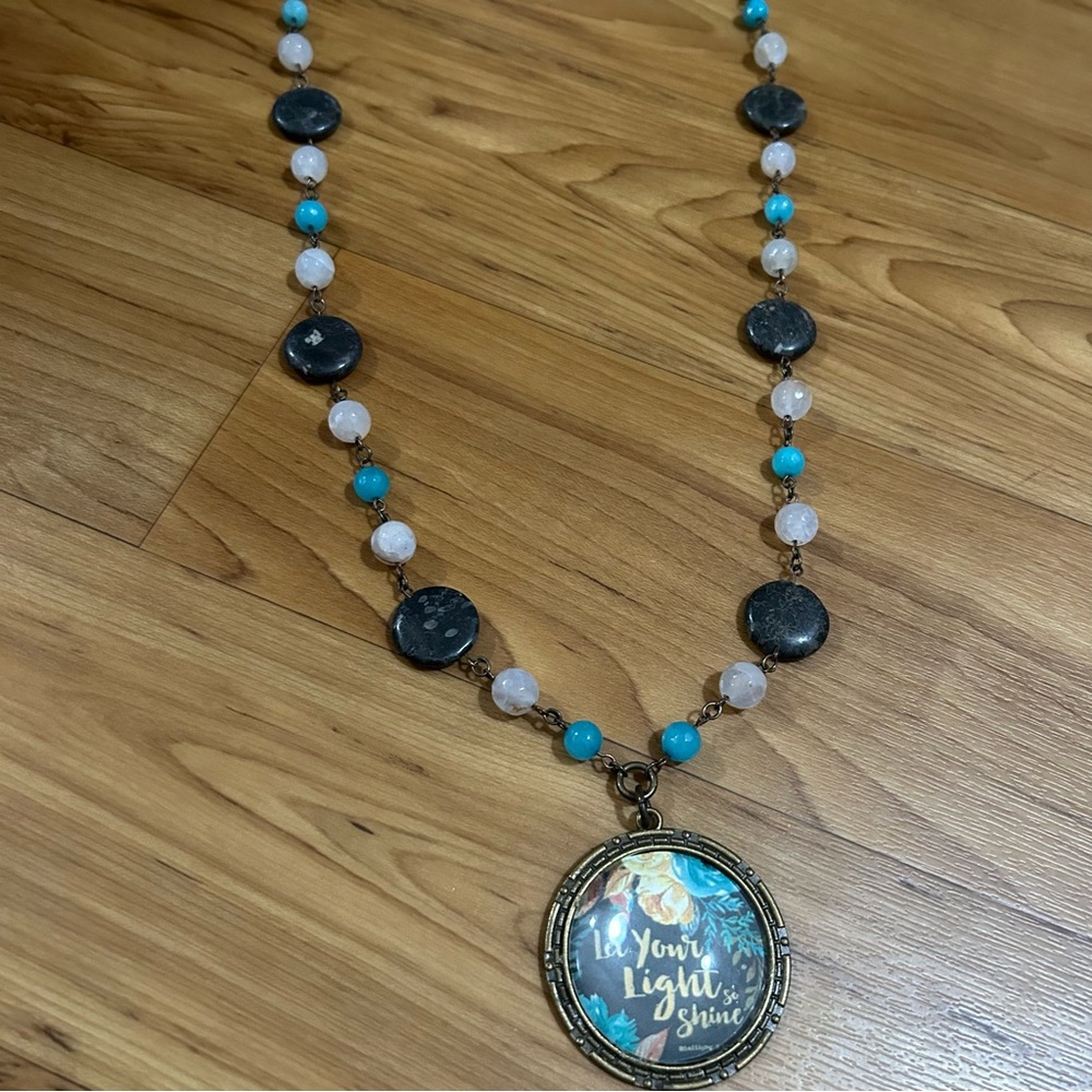 Elegant Multi-Color Beaded Statement Necklace Wit… - image 2